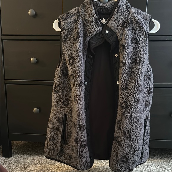 Women's Grey Fleece Vest - Picture 1 of 1